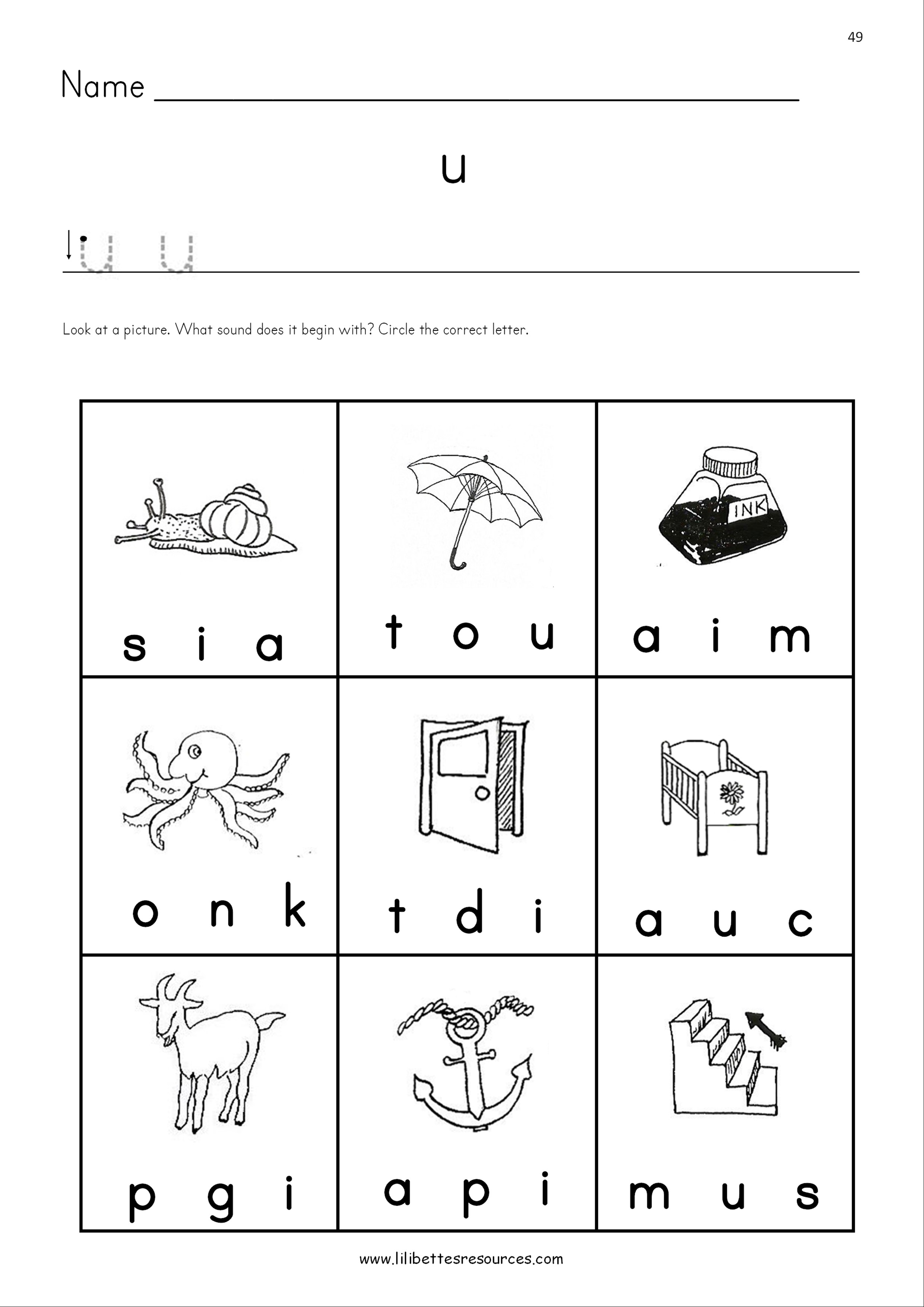 Initial sounds worksheets - Sound-it-out Phonics