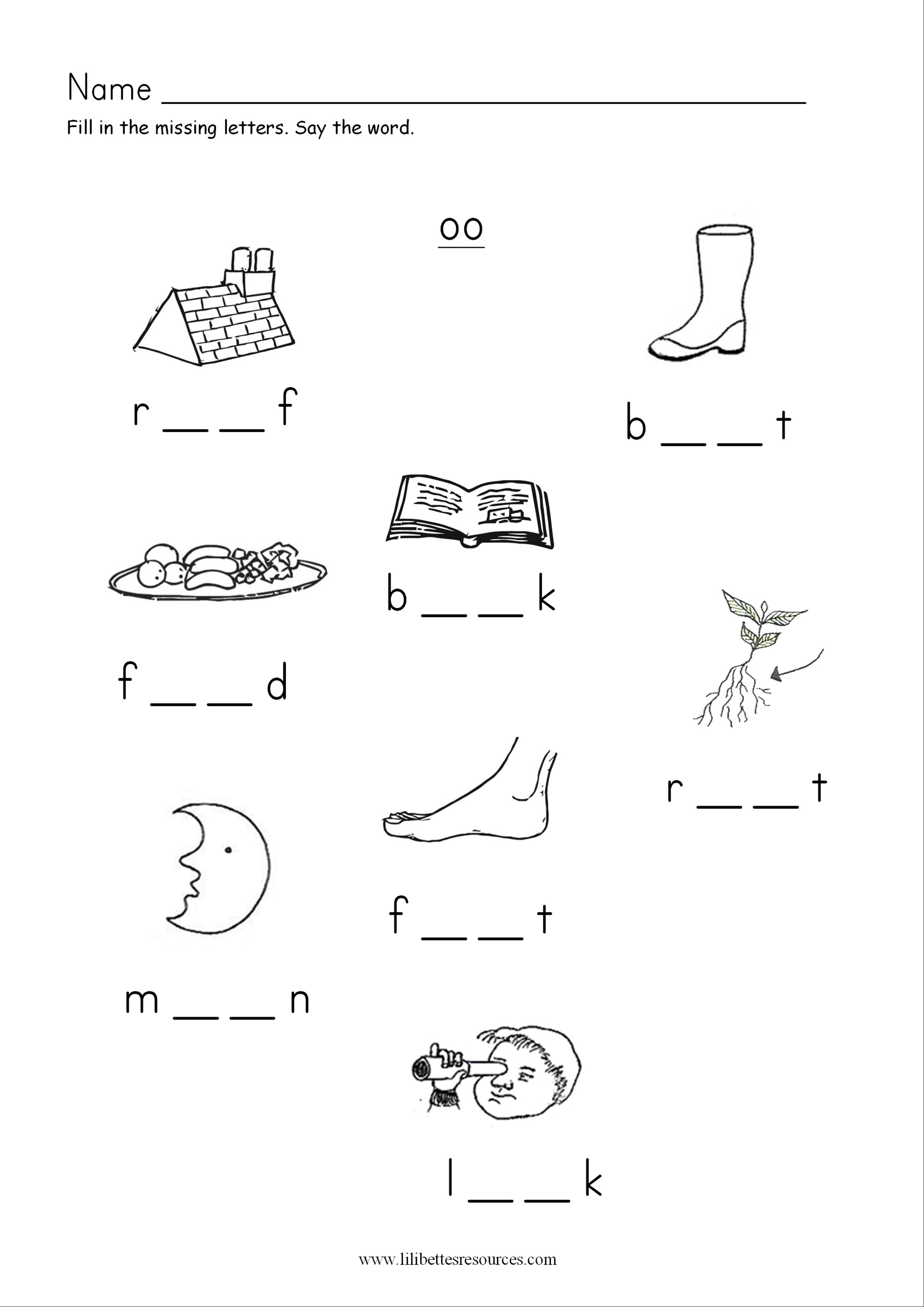 Oo Worksheet For First Grade