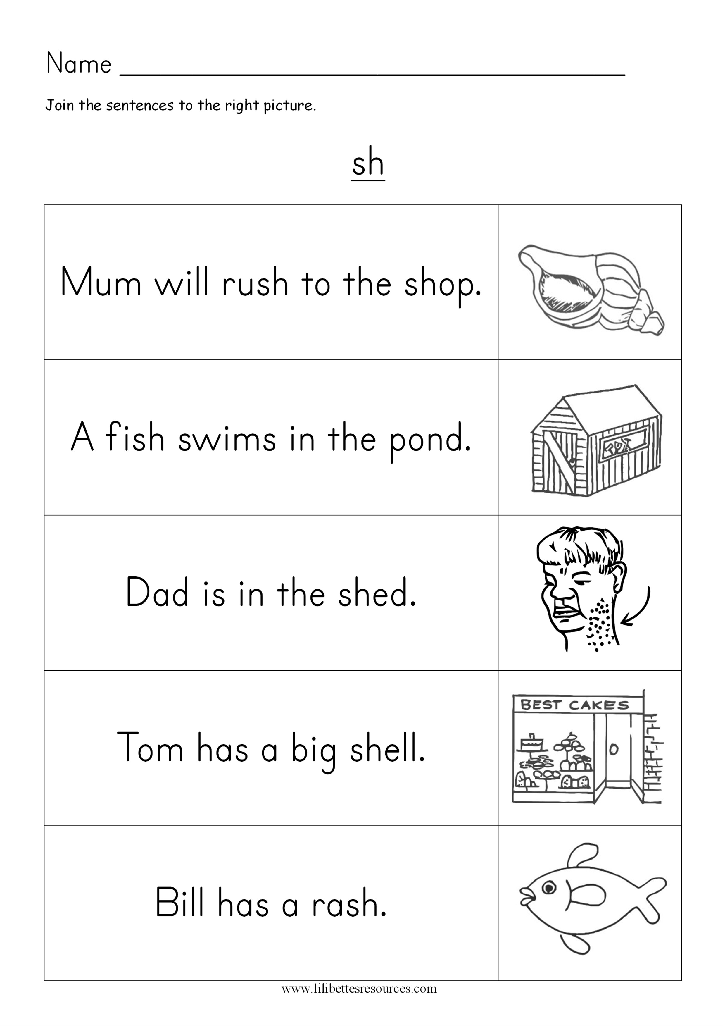 Sh Worksheets For Kindergarten - Printable Word Searches